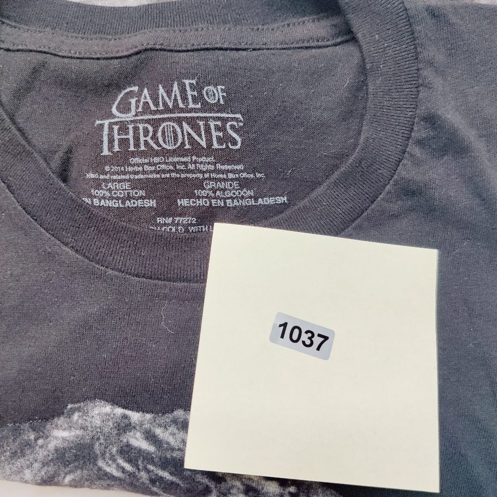 Game of Thrones Hodor Tee Shirt T-shirt Black Mens Sz Large NEW w/ Tags - Picture 10 of 10